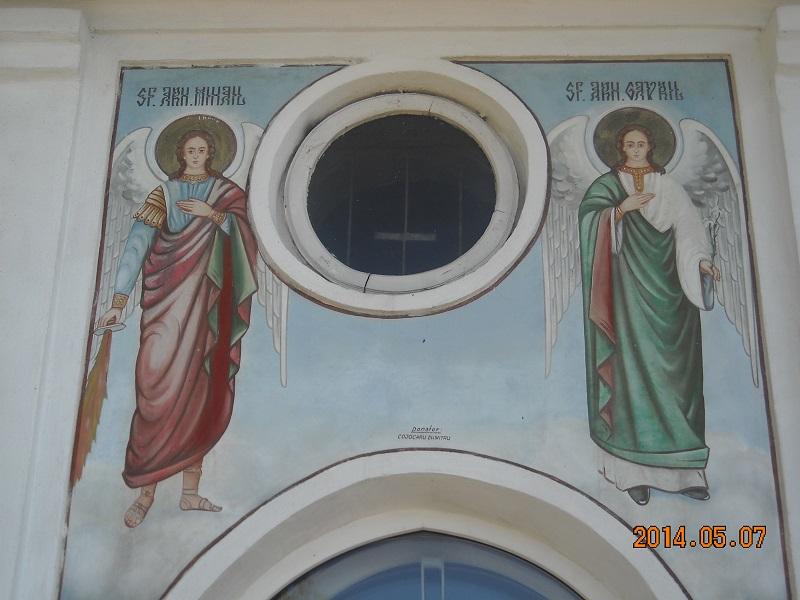 Pictură cu Sfinţii Arhangheli Mihail şi Gavriil